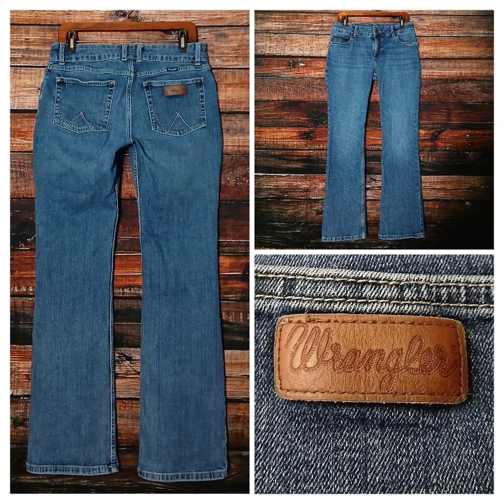Wrangler Retro Jeans 31X32 Boot Cut Mid Rise 75th Anniversary Blue Denim Stretch